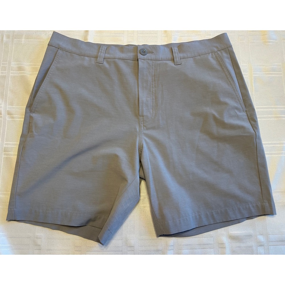 TravisMathew Shorts Mens 36 Grey Beck Golf Performance Stretch Flat Front Casual
